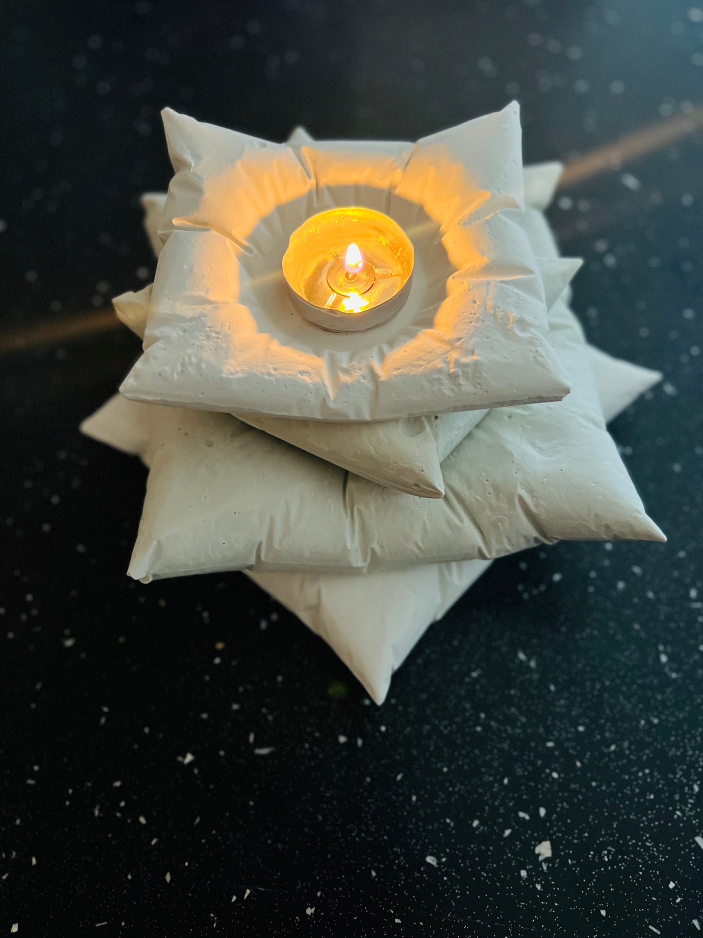Cushioned Elegance: Handmade Cement Candle Holders