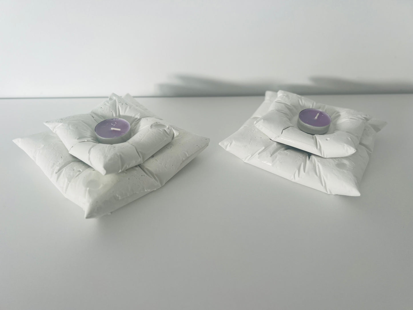 Cushioned Elegance: Handmade Cement Candle Holders