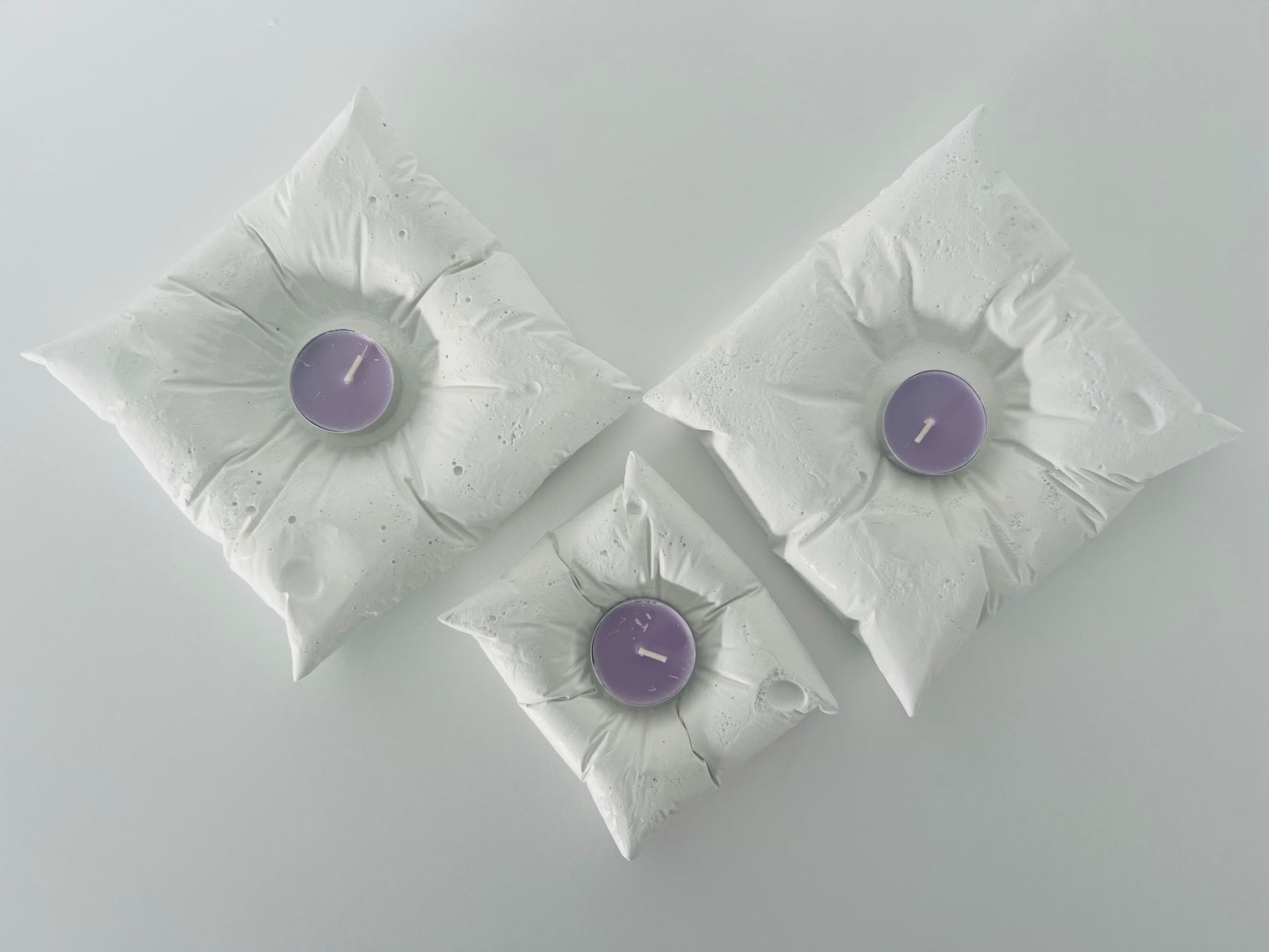Cushioned Elegance: Handmade Cement Candle Holders