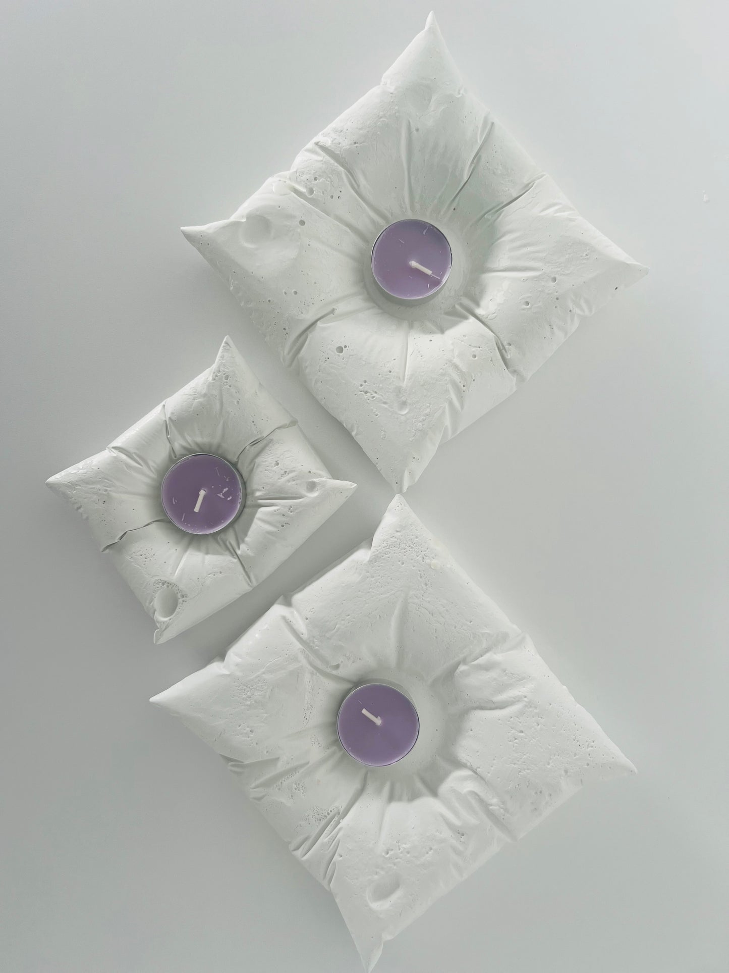 Cushioned Elegance: Handmade Cement Candle Holders