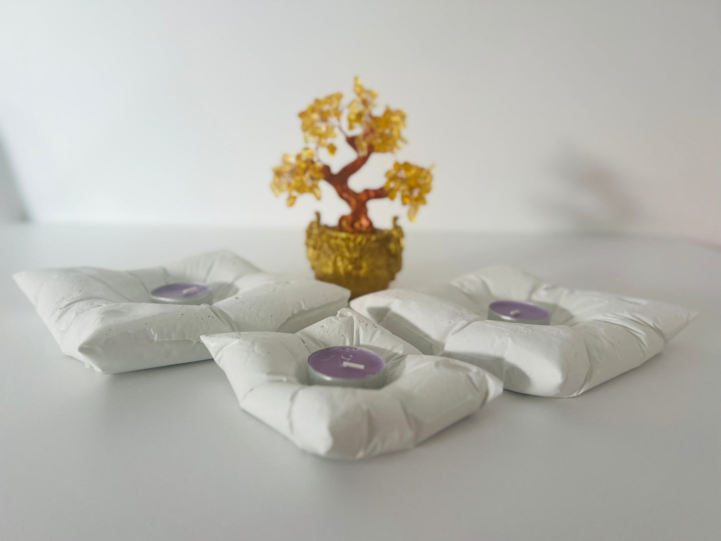 Cushioned Elegance: Handmade Cement Candle Holders
