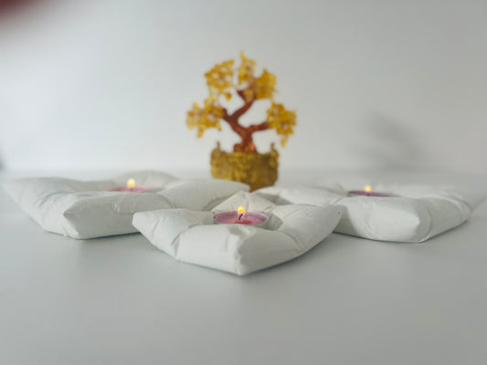 Cushioned Elegance: Handmade Cement Candle Holders