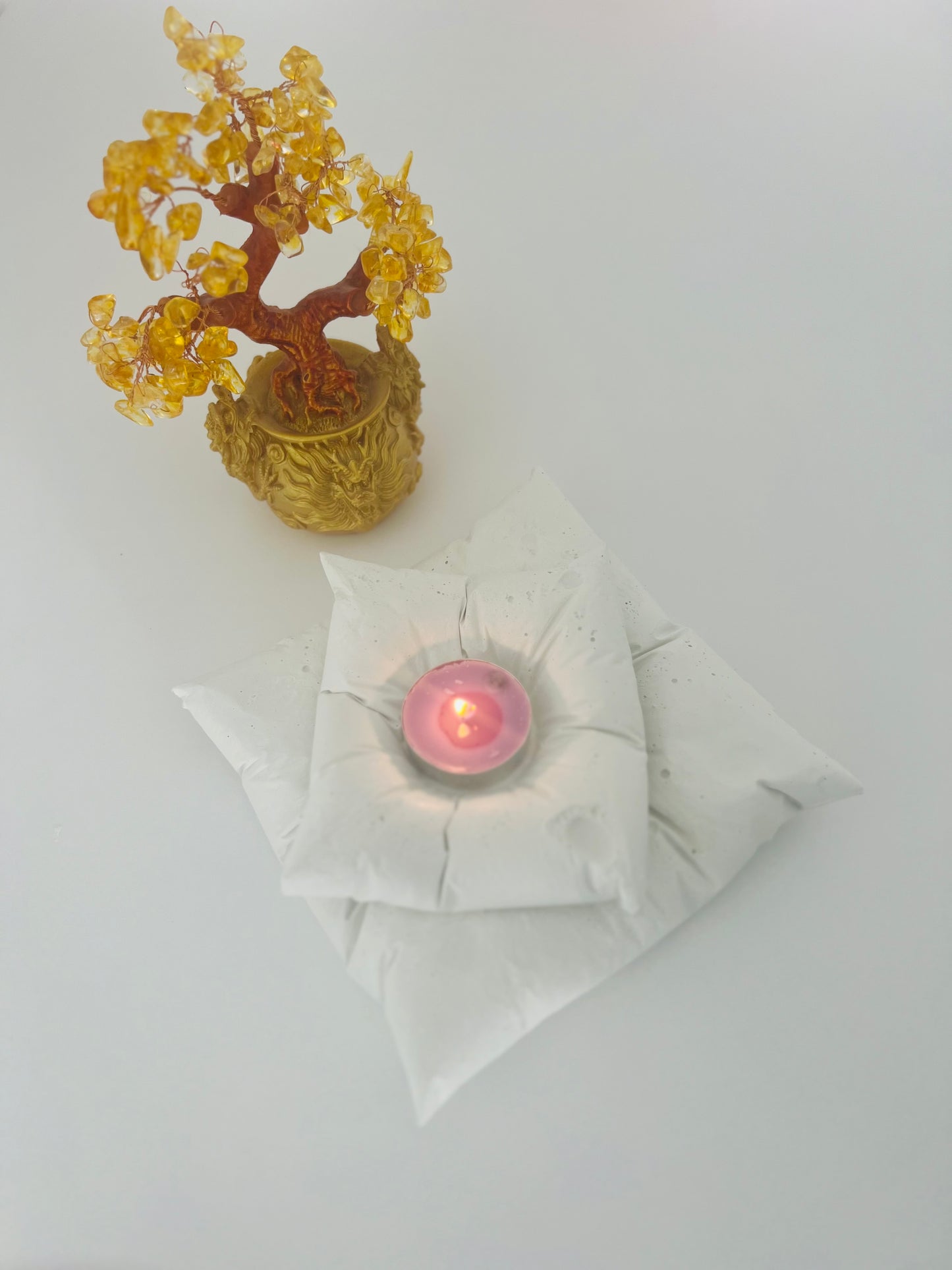 Cushioned Elegance: Handmade Cement Candle Holders