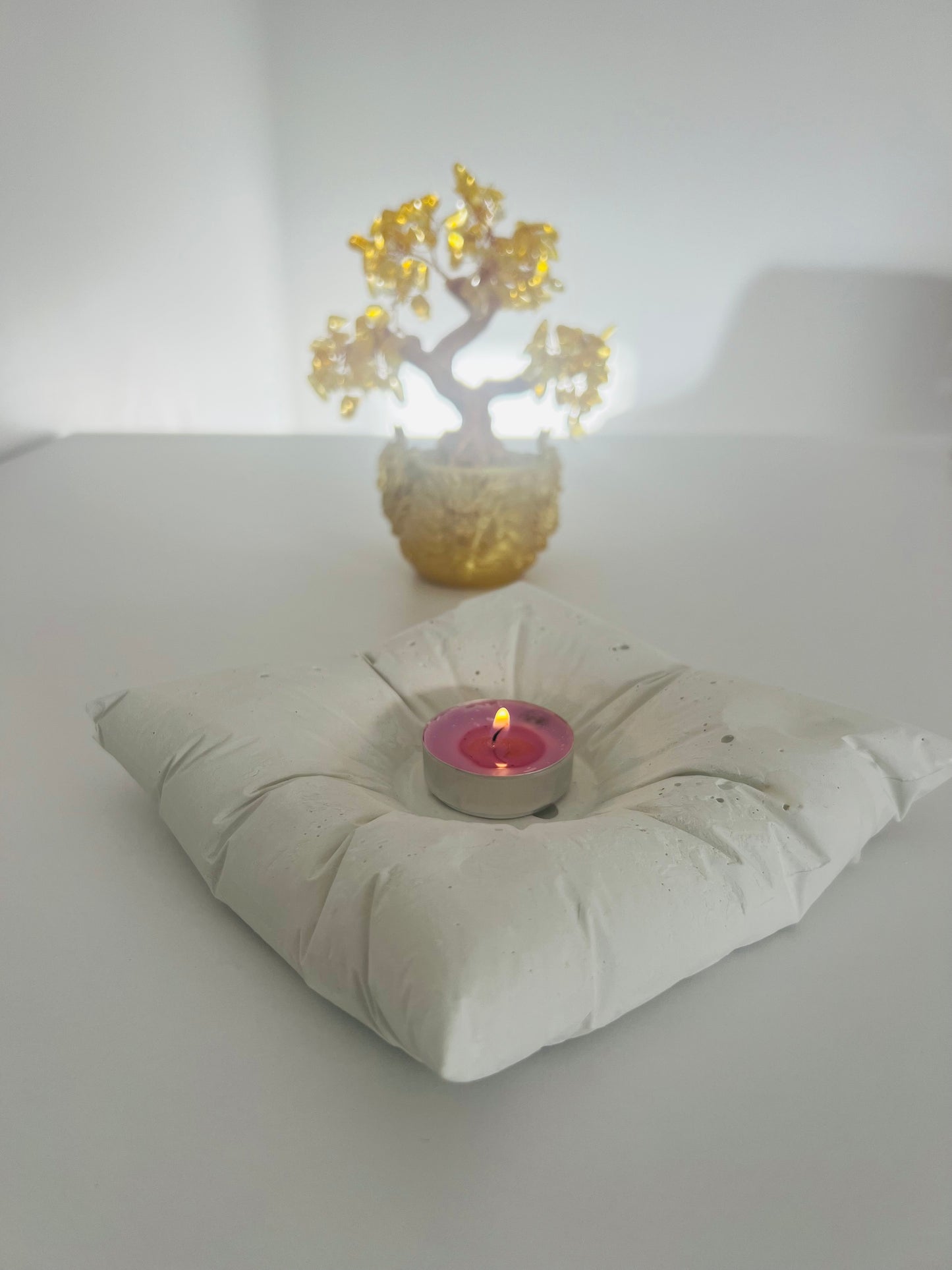 Cushioned Elegance: Handmade Cement Candle Holders