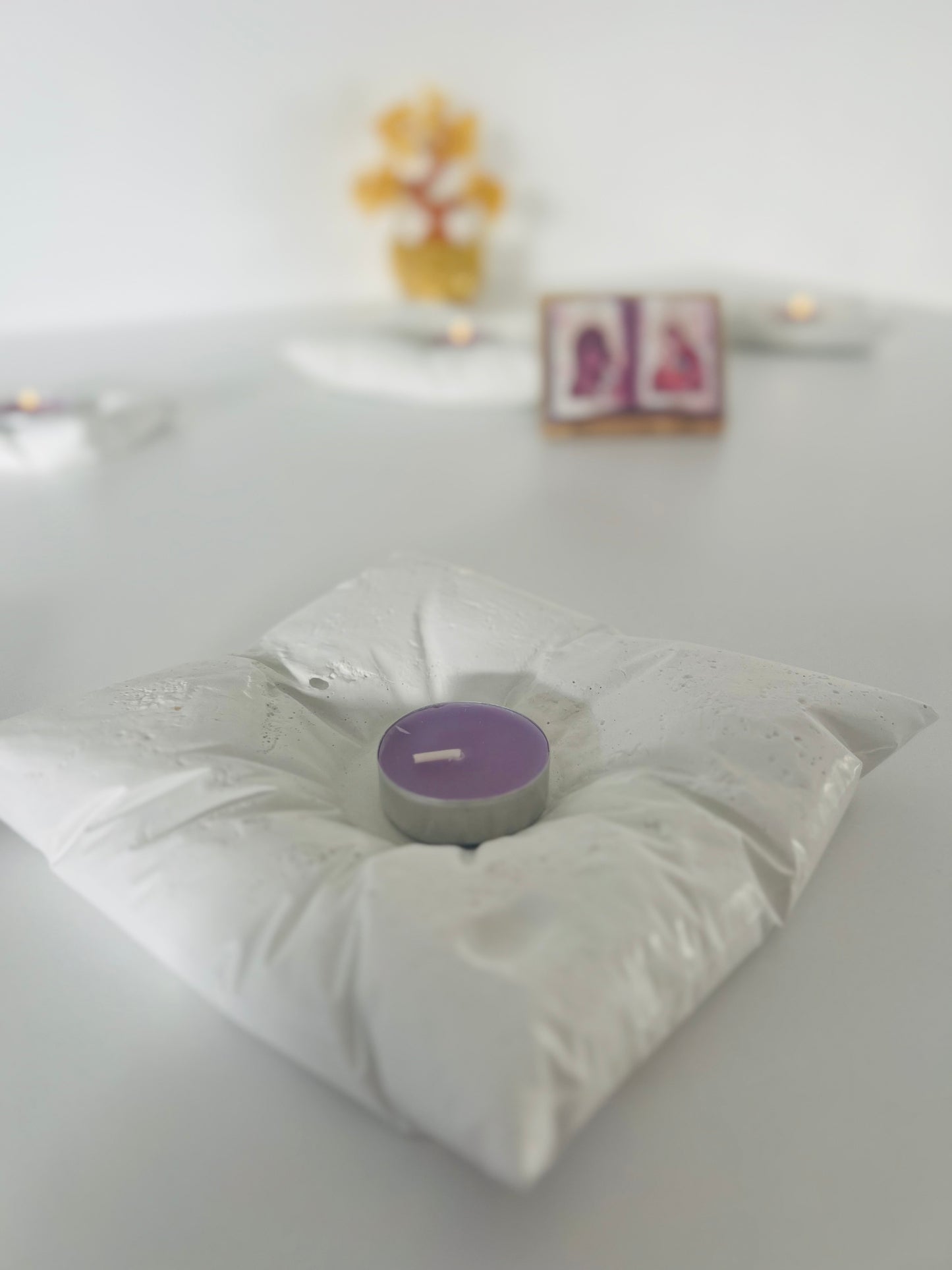 Cushioned Elegance: Handmade Cement Candle Holders